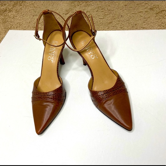 🔥 Franco Sarto 🔥 Brown Ankle Strap Heels - Picture 1 of 10
